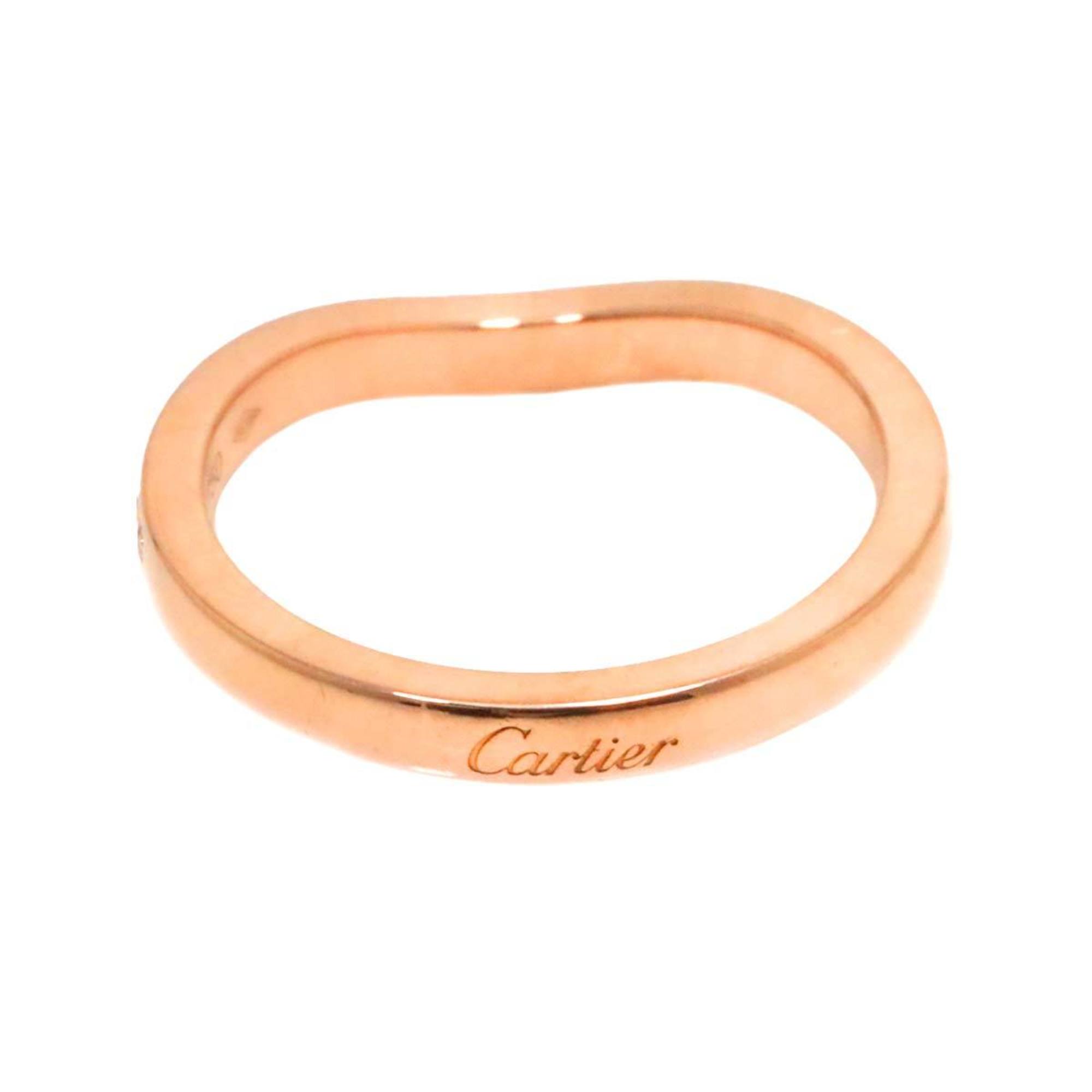 Cartier Ballerina Curve #46 Ring Half Diamond K18 PG Pink Gold 750 Ballerine