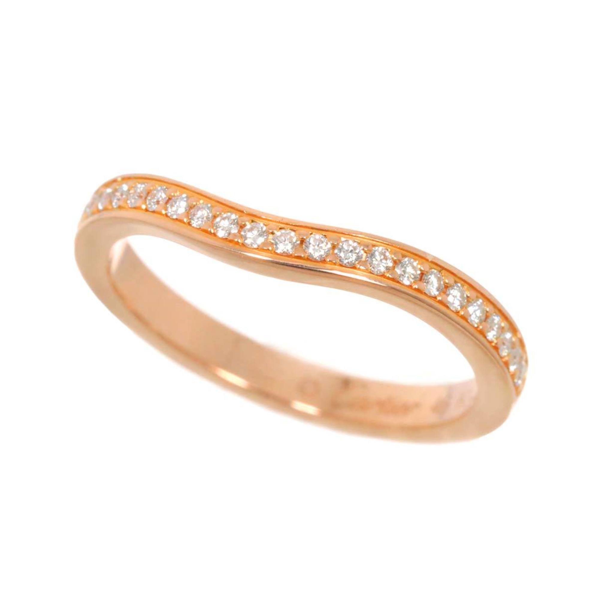 Cartier Ballerina Curve #46 Ring Half Diamond K18 PG Pink Gold 750 Ballerine