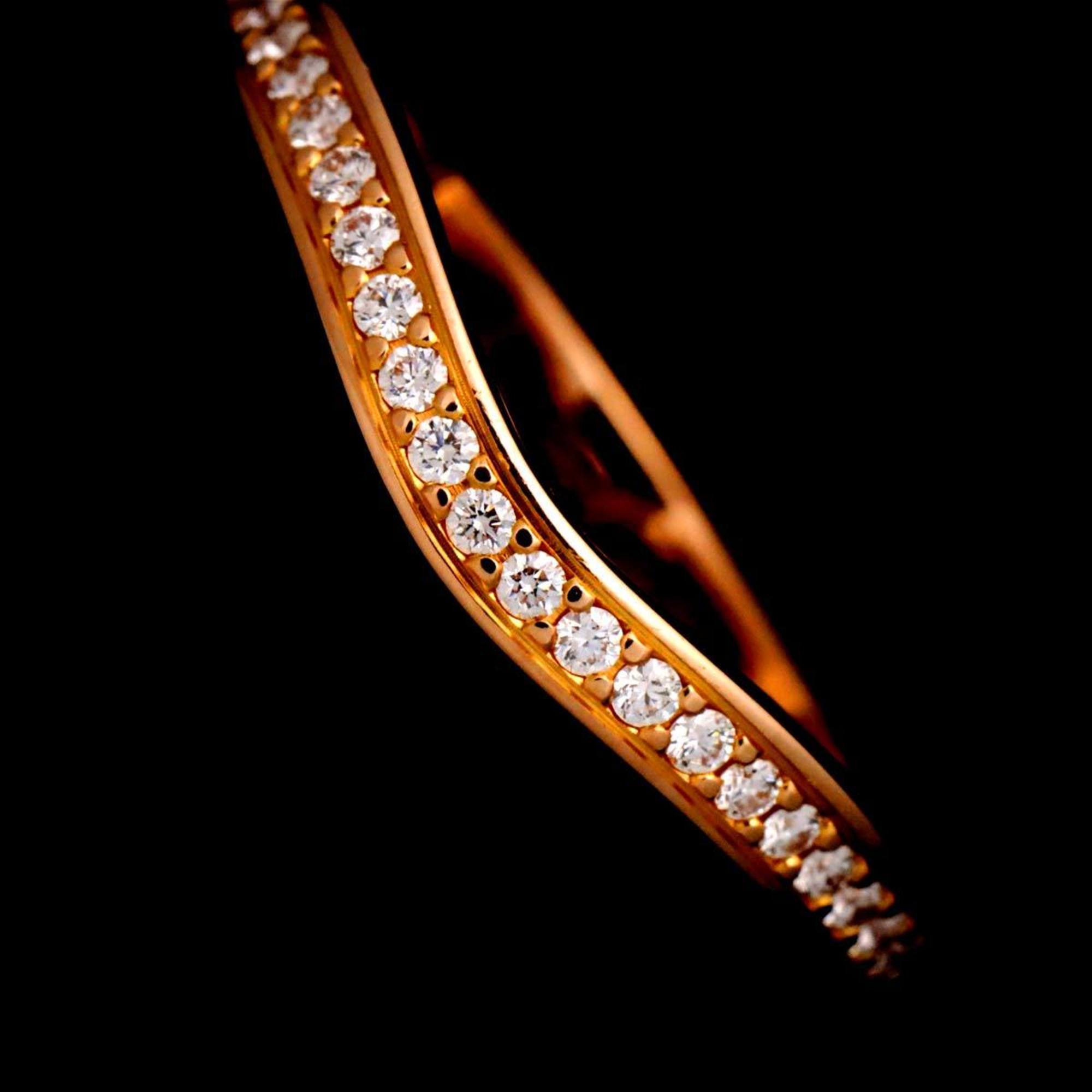 Cartier Ballerina Curve #46 Ring Half Diamond K18 PG Pink Gold 750 Ballerine