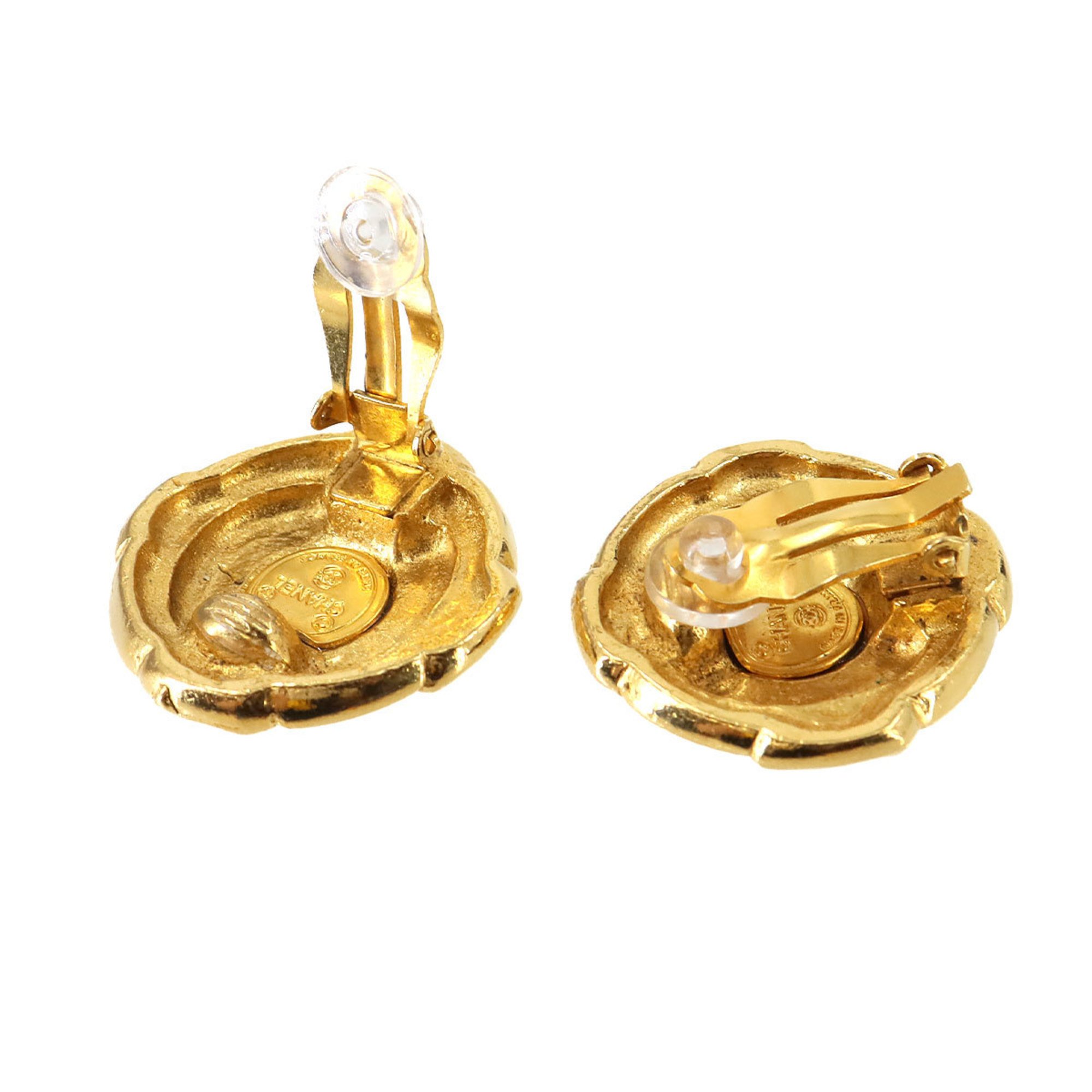 CHANEL Coco Mark Earrings Gold