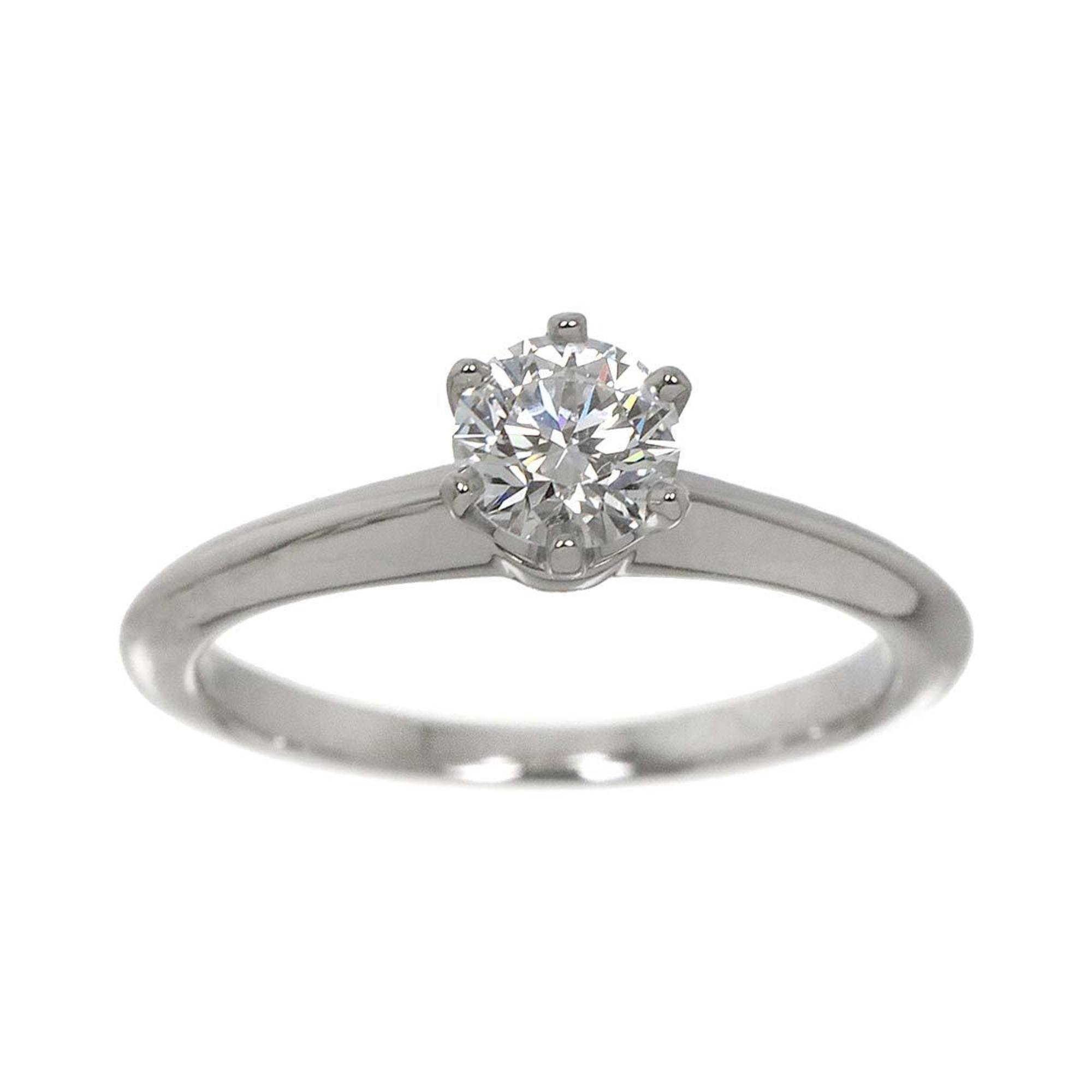 Tiffany & Co. Solitaire Diamond 0.44ct F/VS1/EX Size 8 Ring Pt Platinum