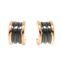 BVLGARI B-ZERO1 Earrings Black Ceramic K18 PG Pink Gold 750 Pierced