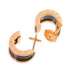 BVLGARI B-ZERO1 Earrings Black Ceramic K18 PG Pink Gold 750 Pierced