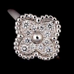 Van Cleef & Arpels Sweet Alhambra #46 Ring Diamond K18 WG 750 VCA