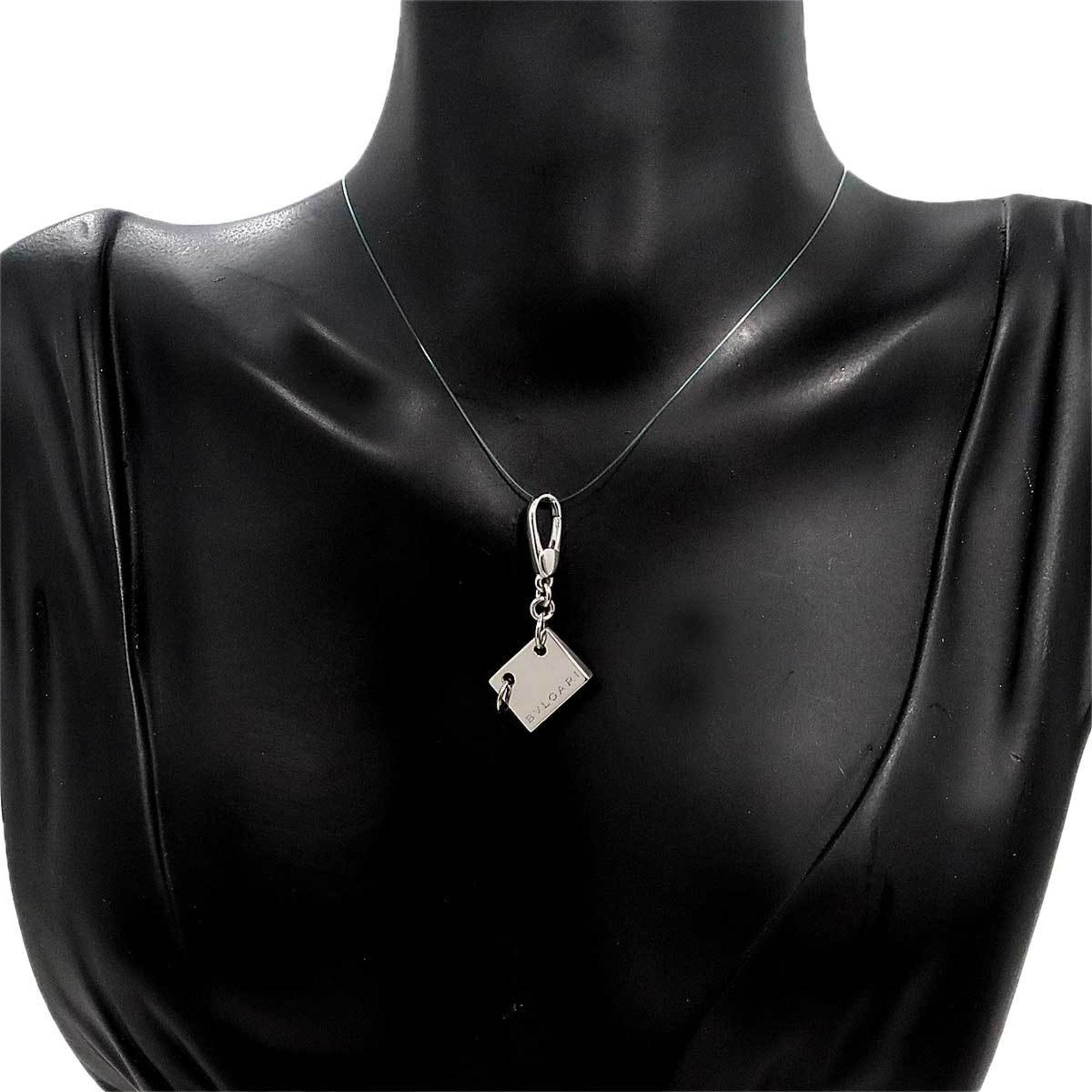 BVLGARI Memo Charm K18 WG White Gold 750 Pendant Top