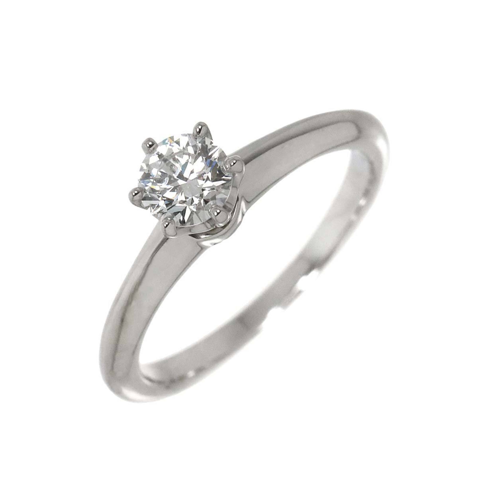 Tiffany & Co. Solitaire Diamond 0.34ct F/VS2/3EX Size 6.5 Ring Pt Platinum