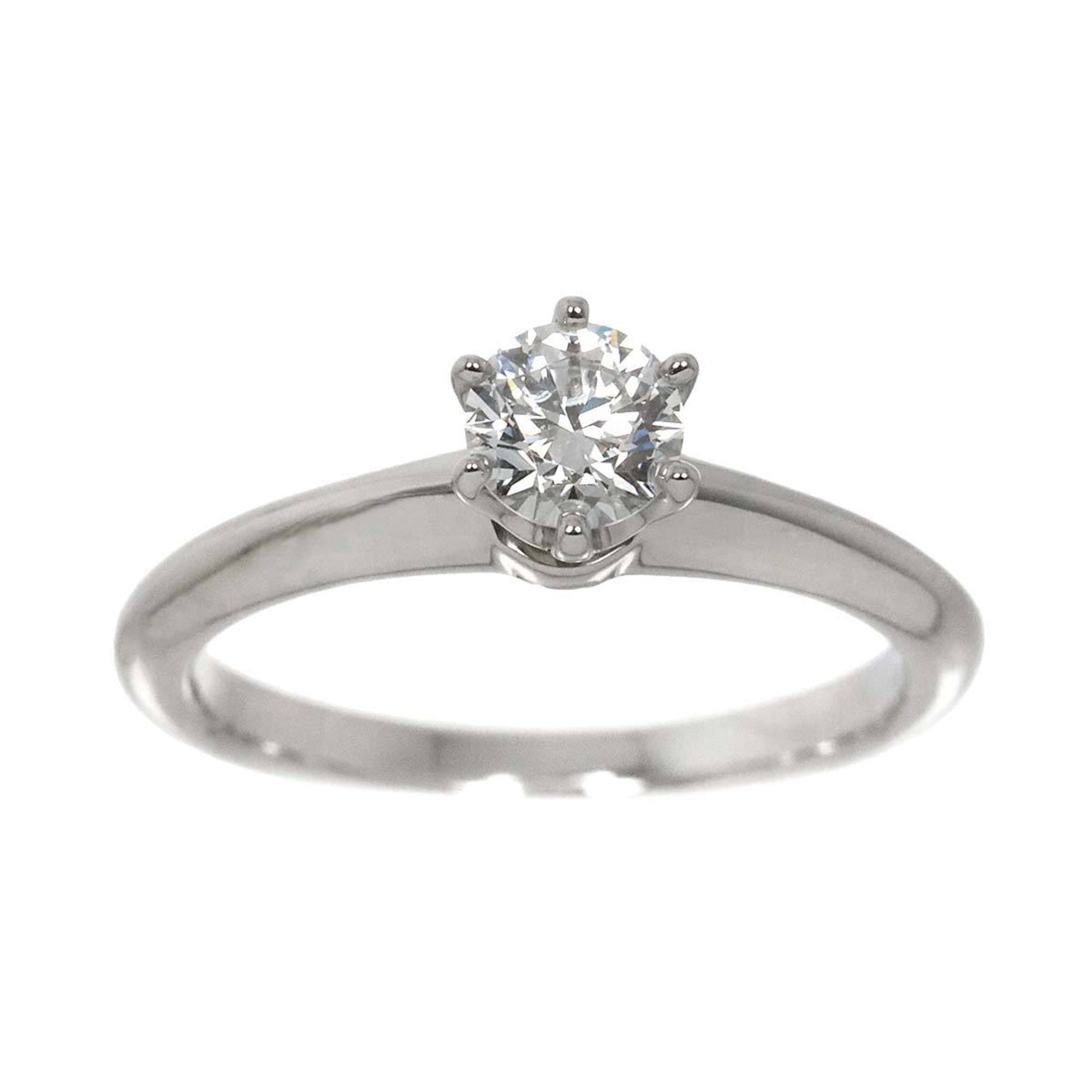 Tiffany & Co. Solitaire Diamond 0.34ct F/VS2/3EX Size 6.5 Ring Pt Platinum