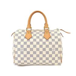 Louis Vuitton Damier Azur Speedy 25 Handbag N41534 White Gold Hardware