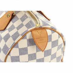 Louis Vuitton Damier Azur Speedy 25 Handbag N41534 White Gold Hardware