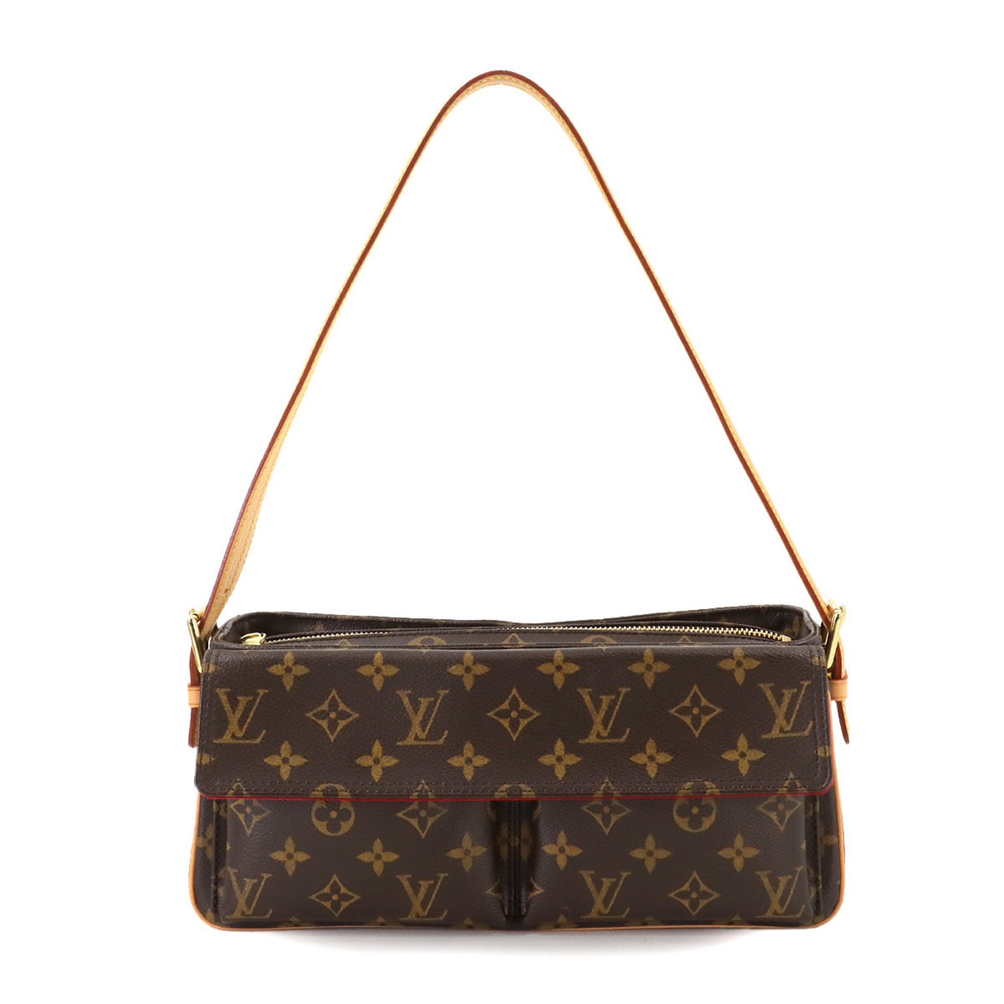 Louis Vuitton Monogram Viva Cite MM Shoulder Bag Brown M51164 Gold Hardware