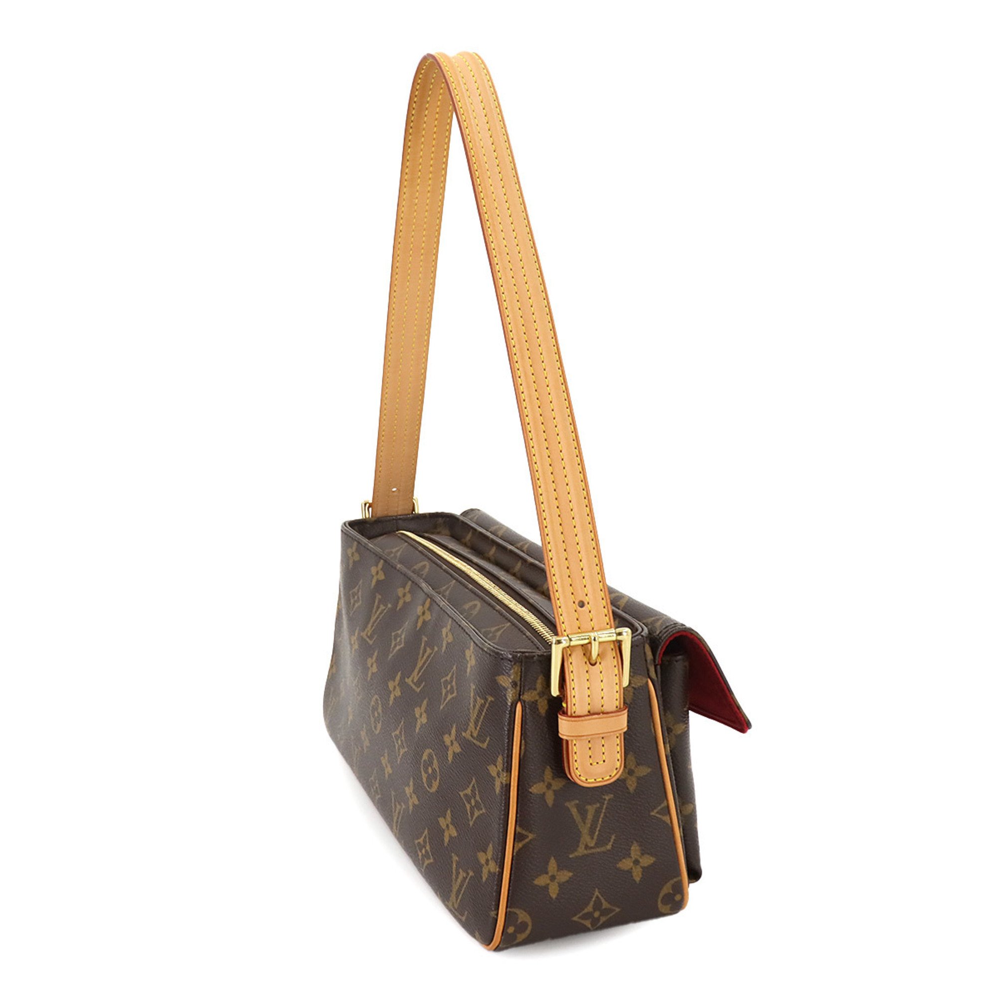 Louis Vuitton Monogram Viva Cite MM Shoulder Bag Brown M51164 Gold Hardware