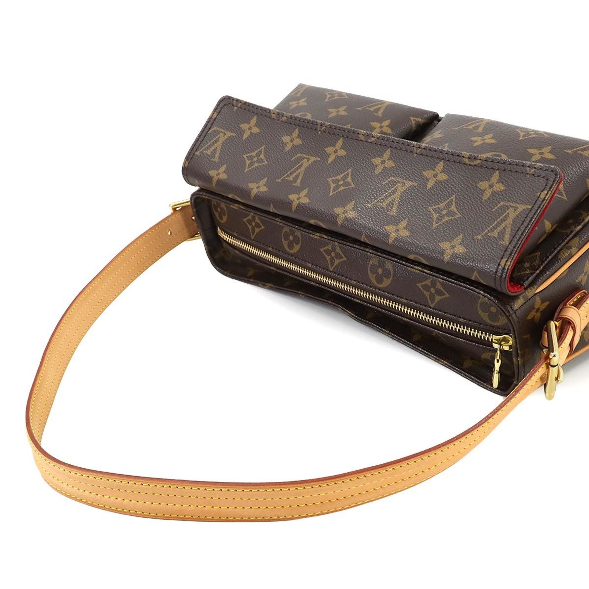 Louis Vuitton Monogram Viva Cite MM Shoulder Bag Brown M51164 Gold Hardware