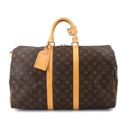 Louis Vuitton Monogram Keepall 45 Boston Bag Brown M41428