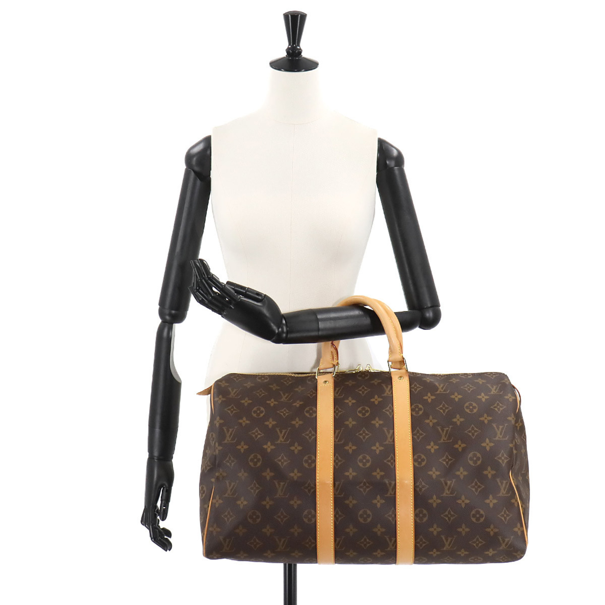 Louis Vuitton Monogram Keepall 45 Boston Bag Brown M41428