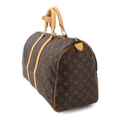 Louis Vuitton Monogram Keepall 45 Boston Bag Brown M41428