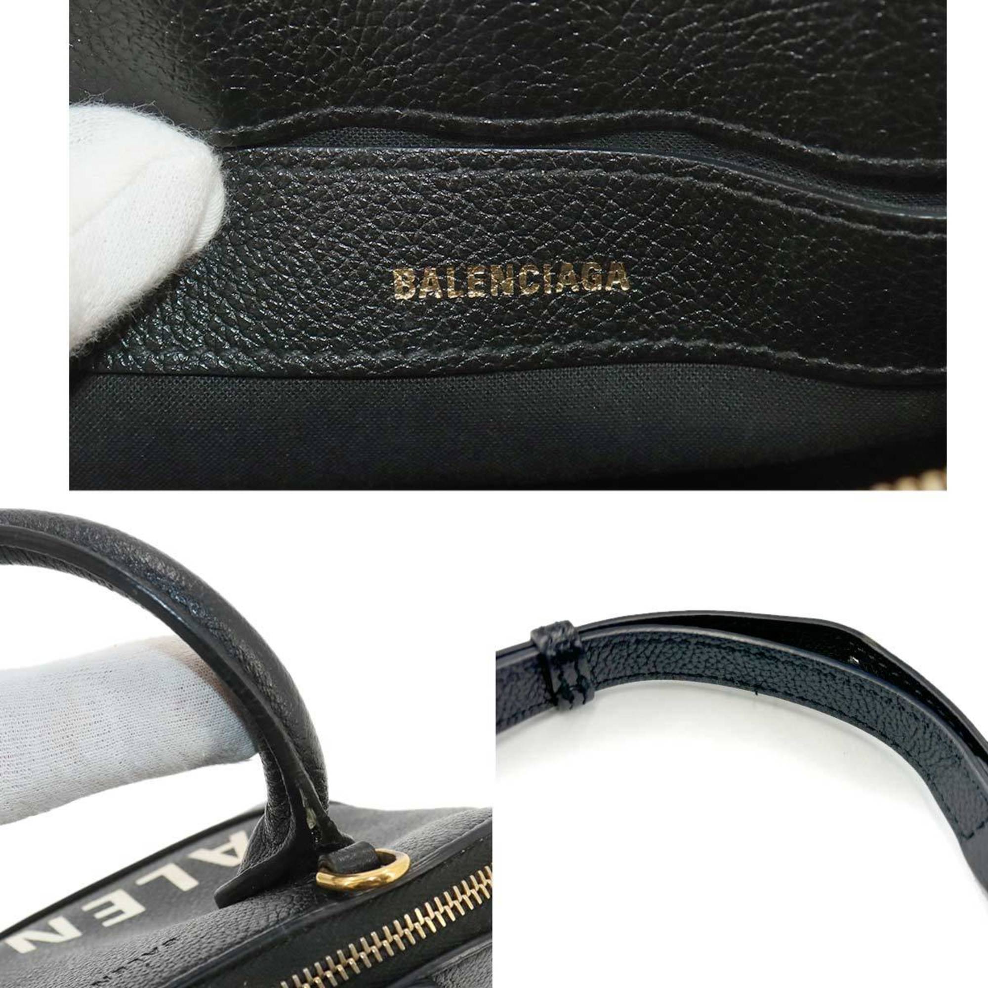 BALENCIAGA Vill Top Handle XXS 2way Hand Shoulder Bag Black Leather 550646