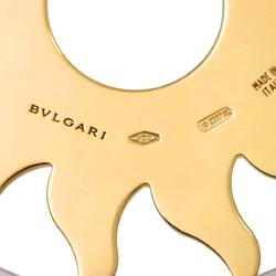 BVLGARI Tondo Sun Necklace 47cm K18 YG 750 SS Yellow Gold Steel Leather