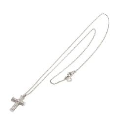 BVLGARI Latin Cross Diamond Necklace 52cm K18 WG White Gold 750