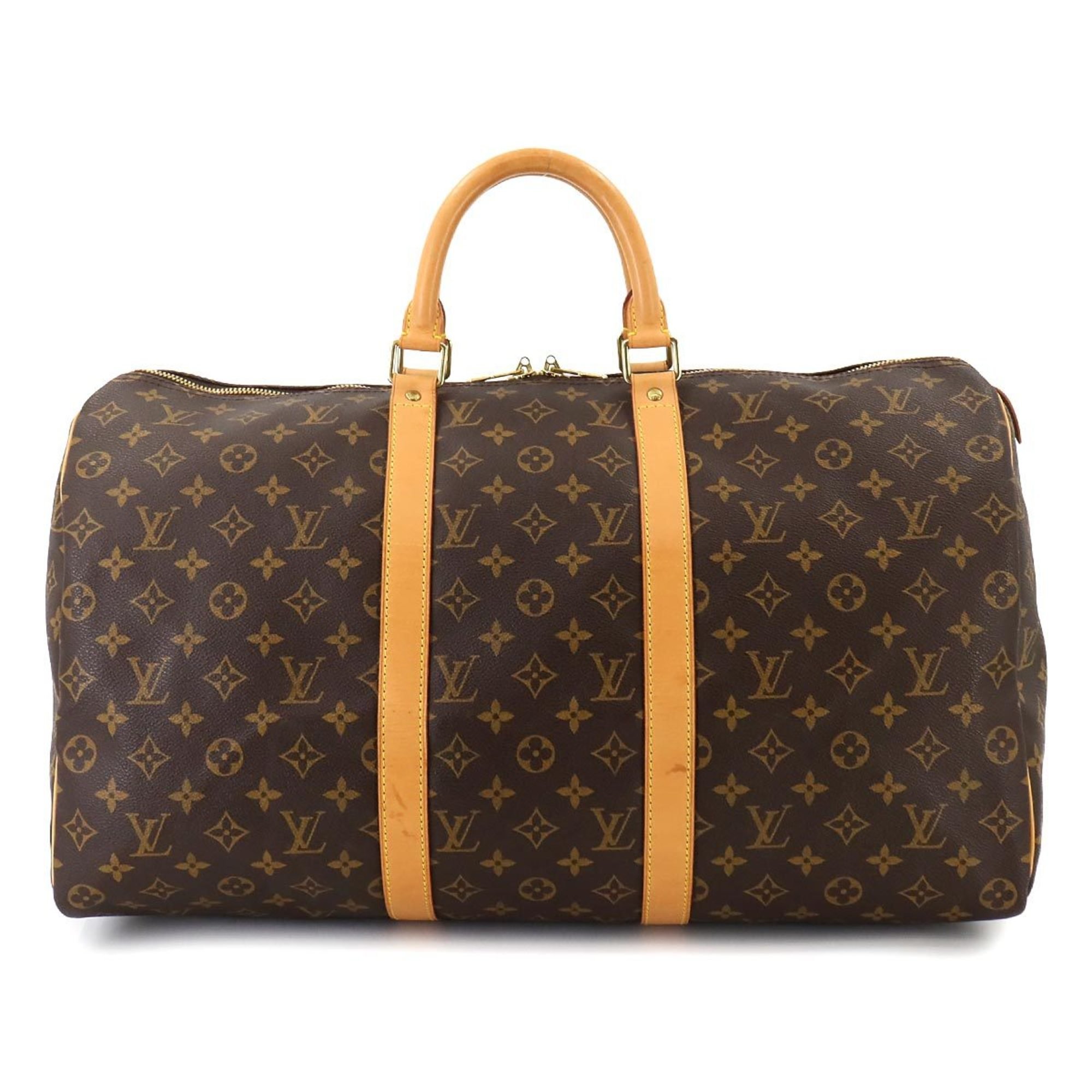 Louis Vuitton Monogram Keepall 50 Boston Bag Brown M41426