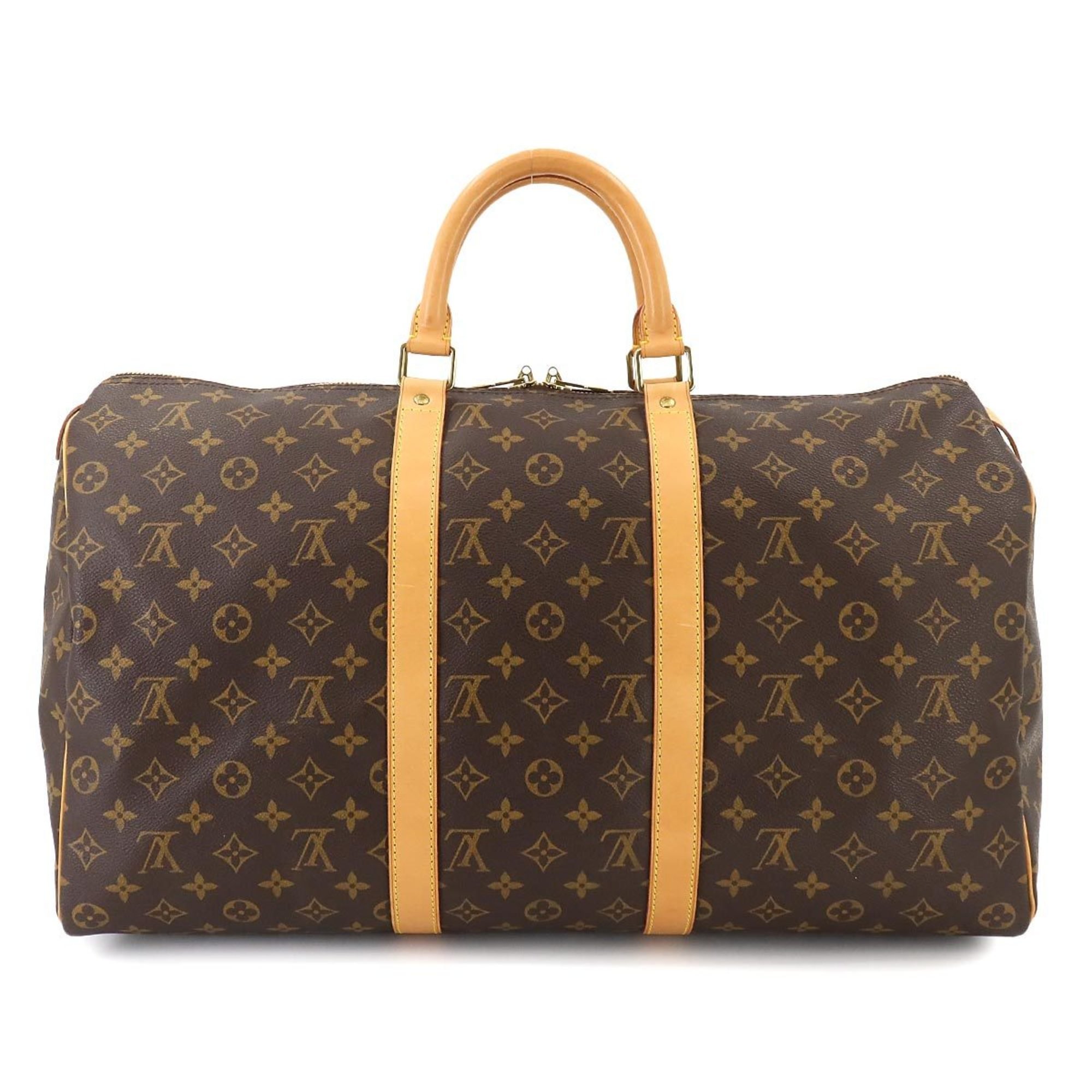 Louis Vuitton Monogram Keepall 50 Boston Bag Brown M41426