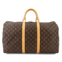 Louis Vuitton Monogram Keepall 50 Boston Bag Brown M41426