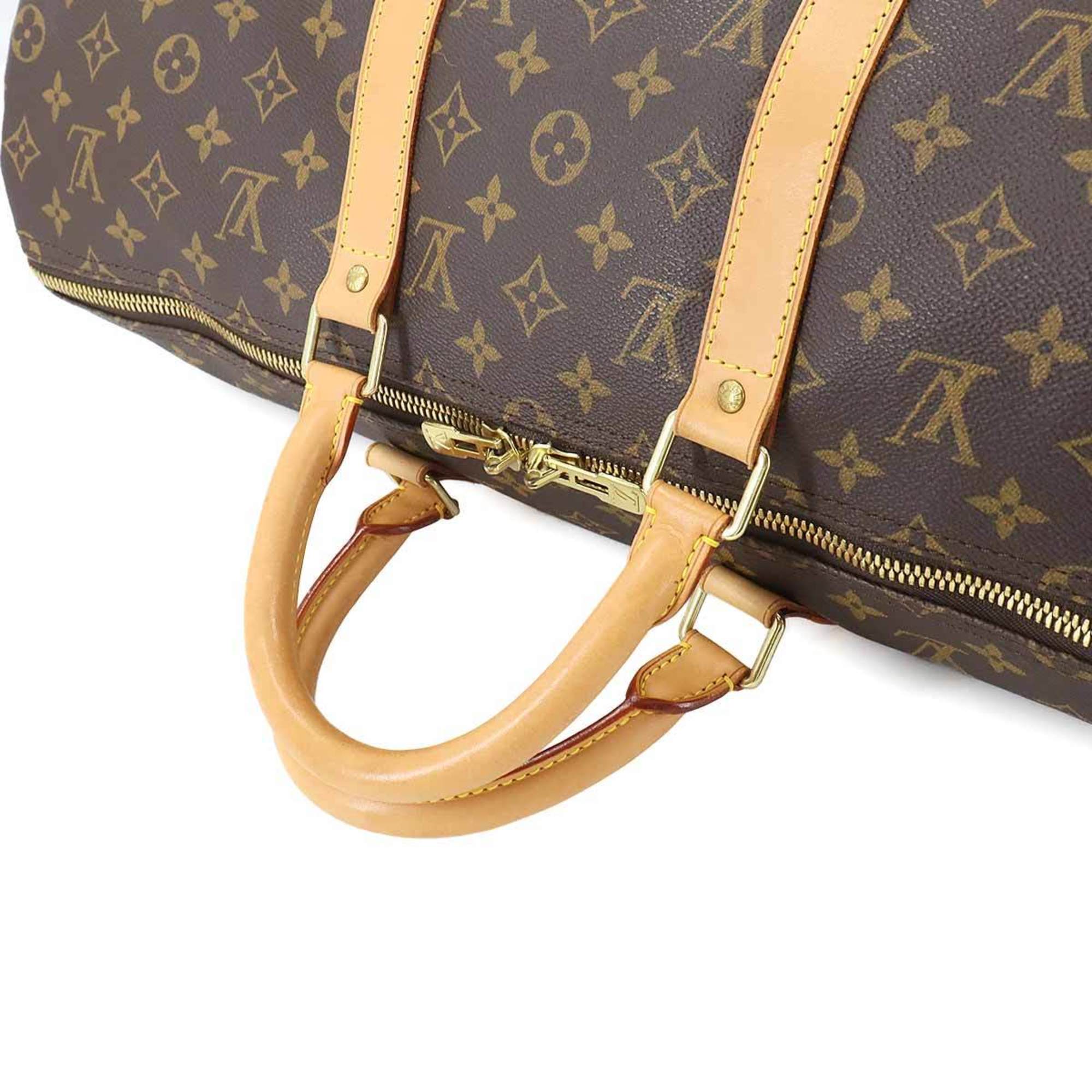 Louis Vuitton Monogram Keepall 50 Boston Bag Brown M41426