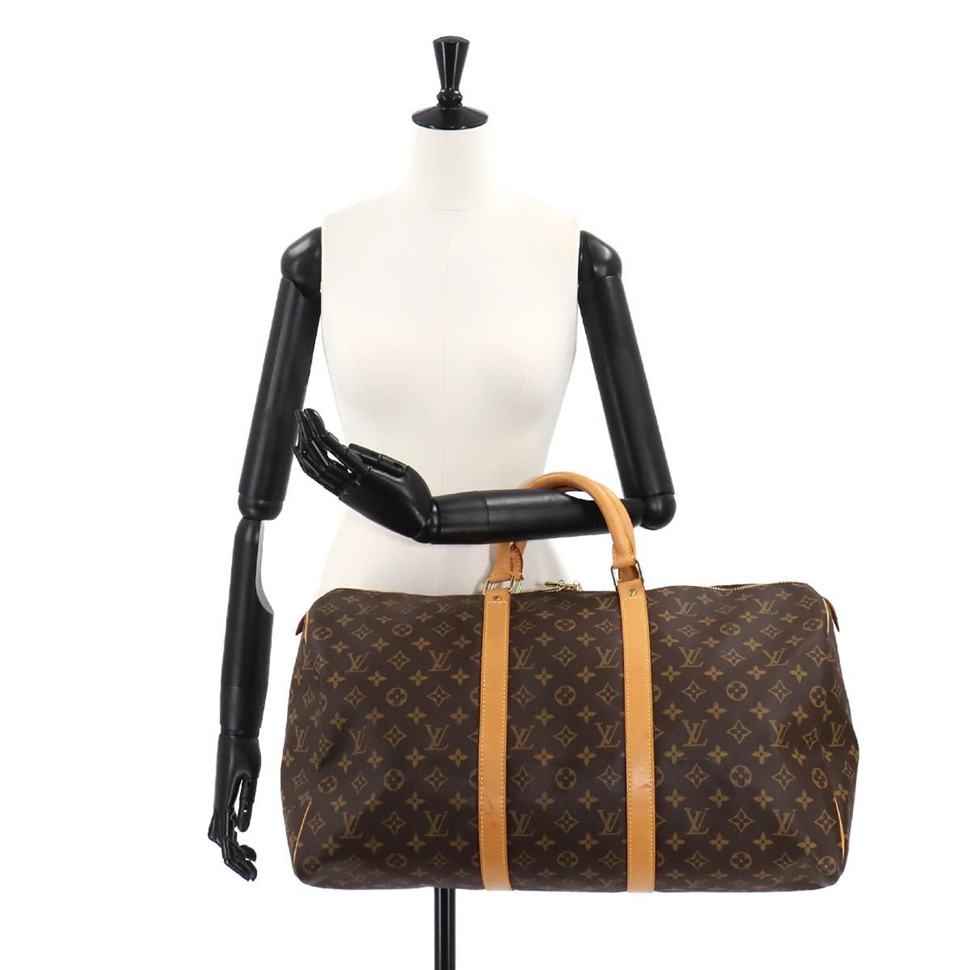 Louis Vuitton Monogram Keepall 50 Boston Bag Brown M41426