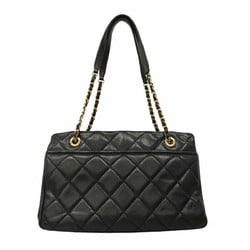 Chanel Shoulder Bag Matelasse Chain Caviar Skin Black Women's