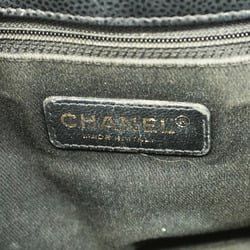 Chanel Shoulder Bag Matelasse Chain Caviar Skin Black Women's