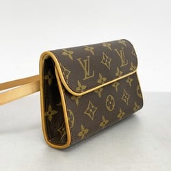 Louis Vuitton Waist Bag Monogram Pochette Florentine M51855 Brown Women's