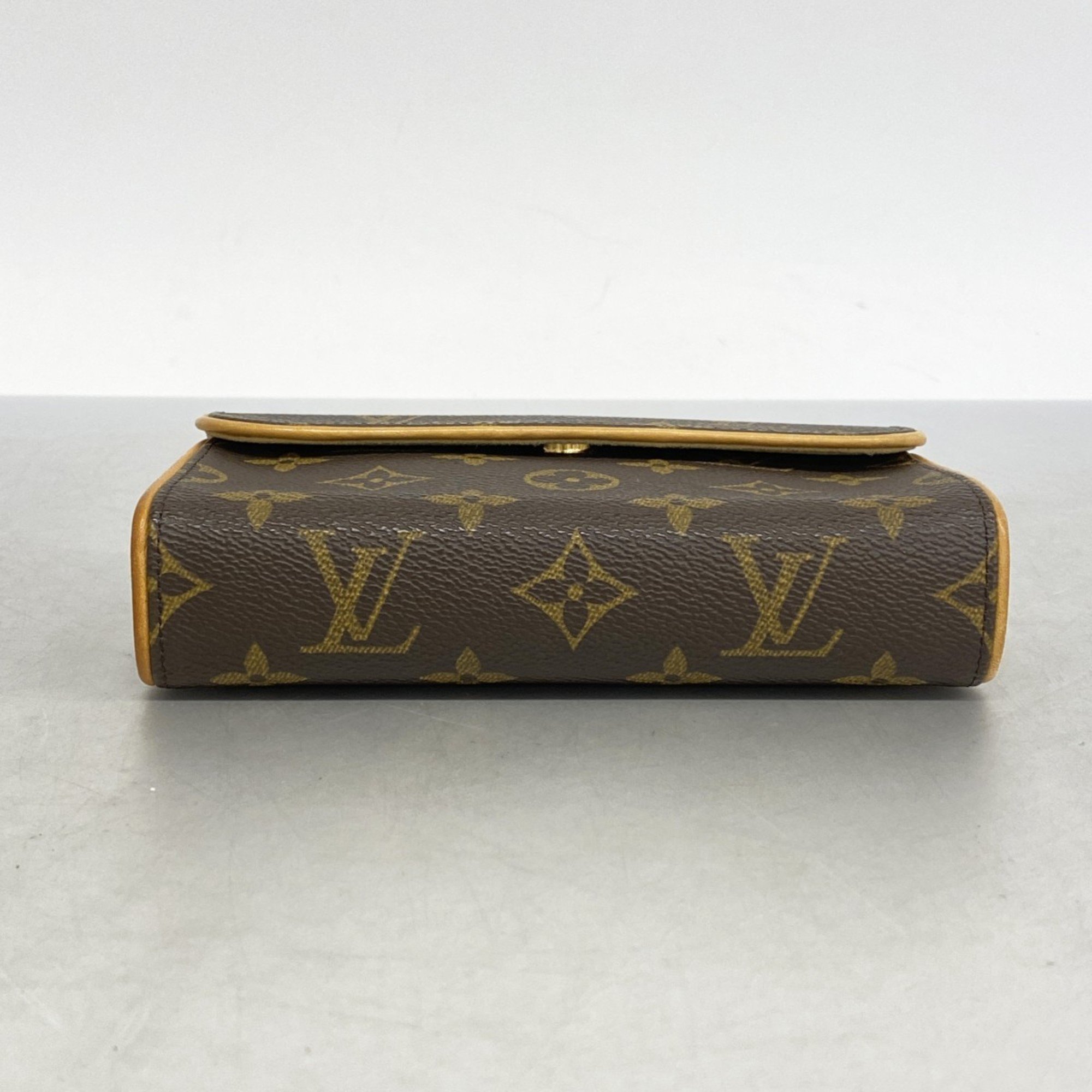 Louis Vuitton Waist Bag Monogram Pochette Florentine M51855 Brown Women's