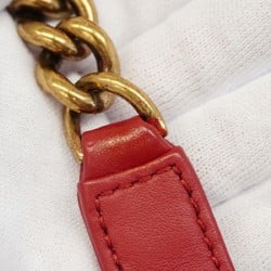 Chanel Shoulder Bag Matelasse Chain Caviar Skin Red Women's