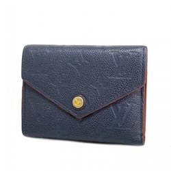 Louis Vuitton Tri-fold Wallet Monogram Empreinte Portefeuille Victorine M64577 Marine Rouge Ladies