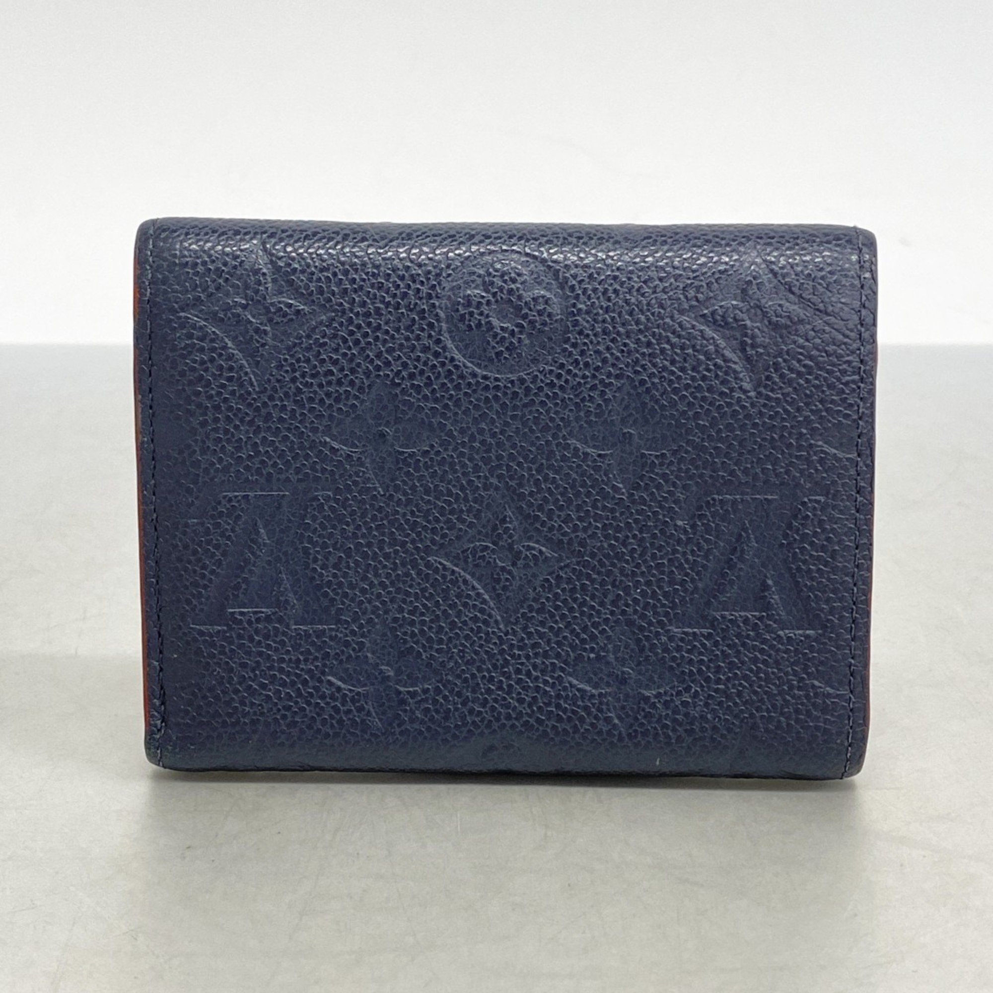 Louis Vuitton Tri-fold Wallet Monogram Empreinte Portefeuille Victorine M64577 Marine Rouge Ladies