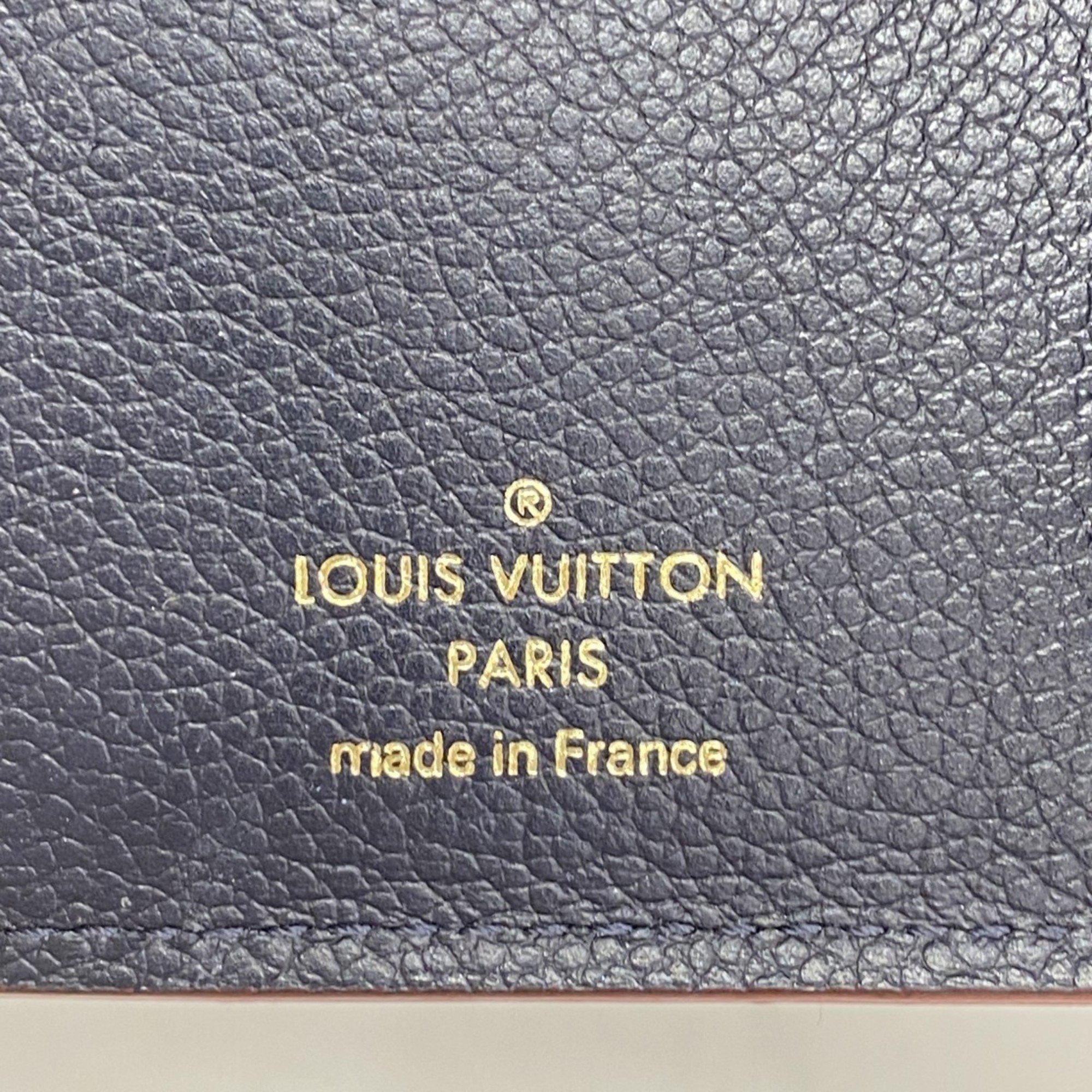 Louis Vuitton Tri-fold Wallet Monogram Empreinte Portefeuille Victorine M64577 Marine Rouge Ladies