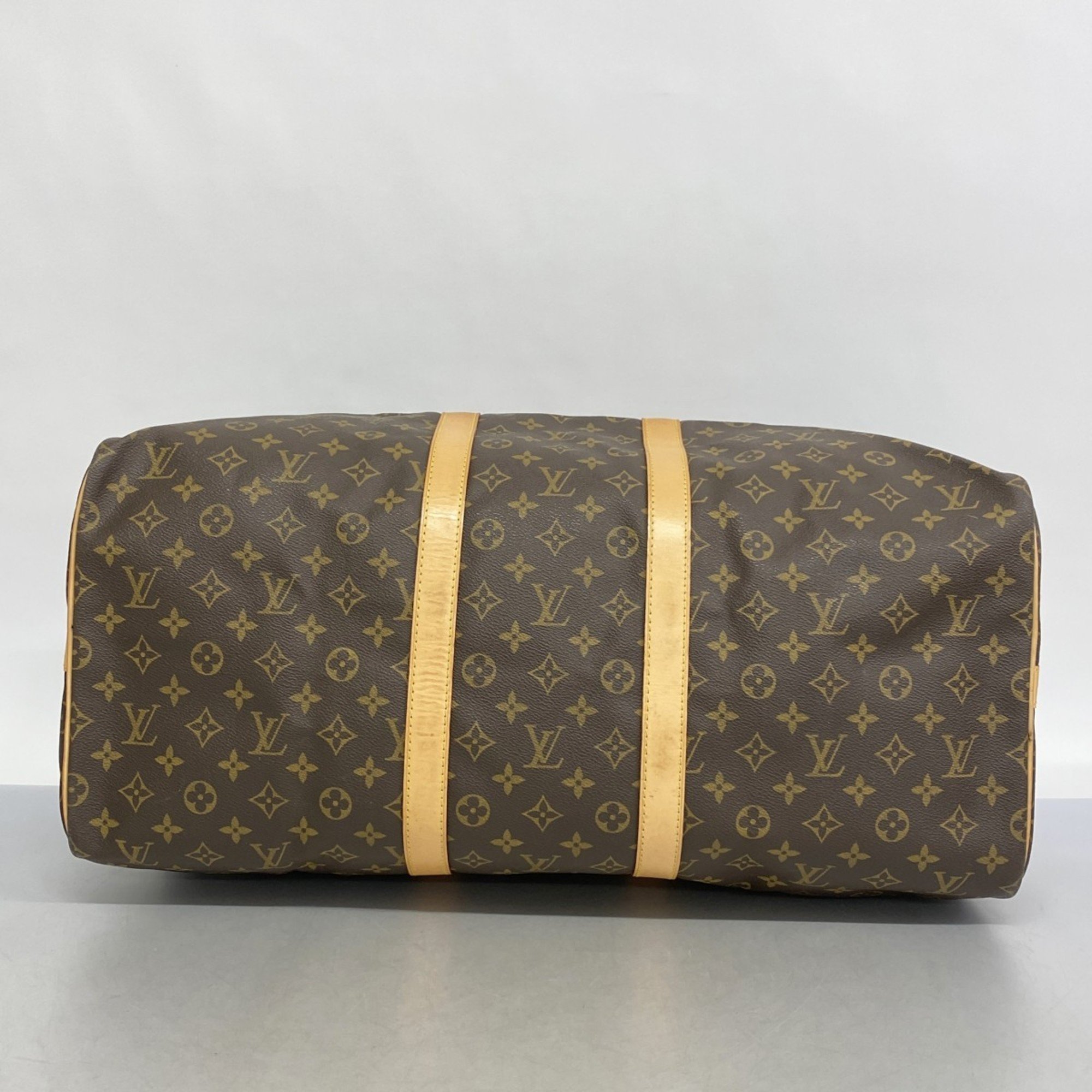 Louis Vuitton Boston Bag Monogram Keepall Bandouliere 55 M41414 Brown Men's Women's