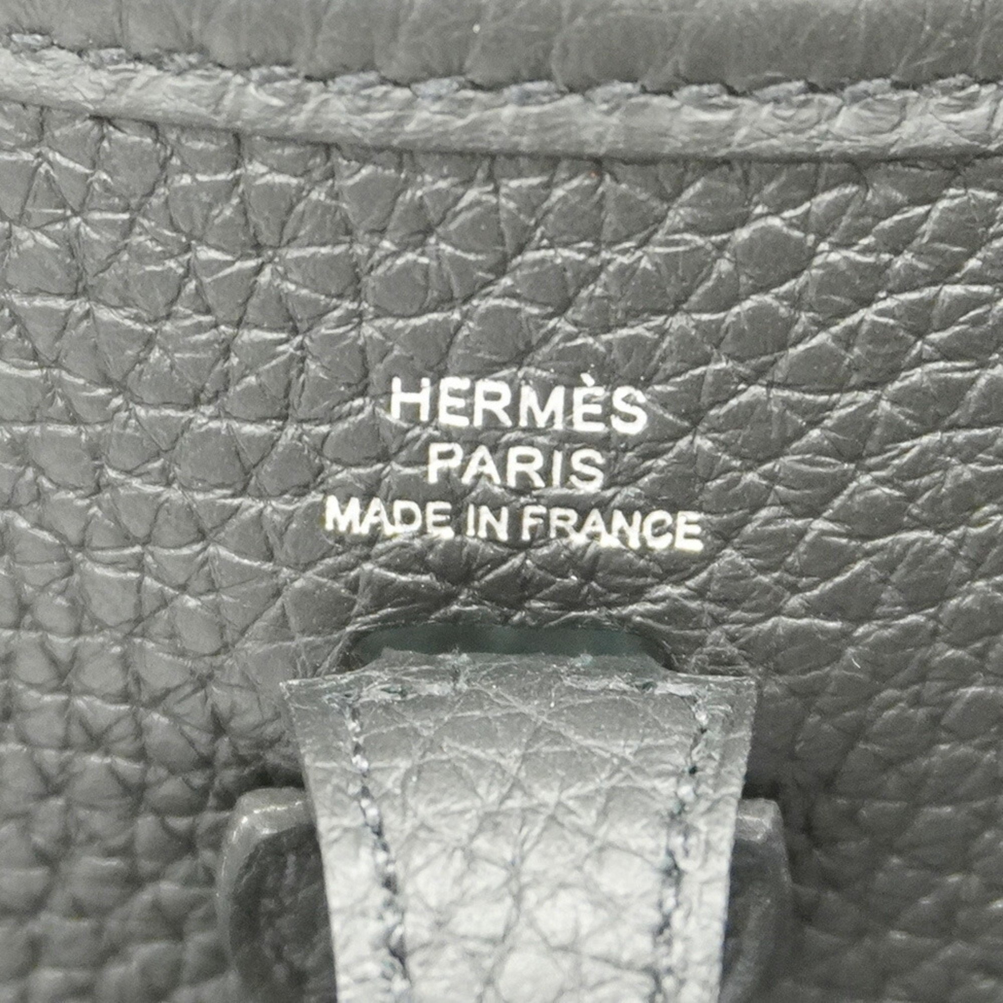 Hermes Shoulder Bag Evelyn TPM Taurillon Clemence Black Z Stamp Ladies