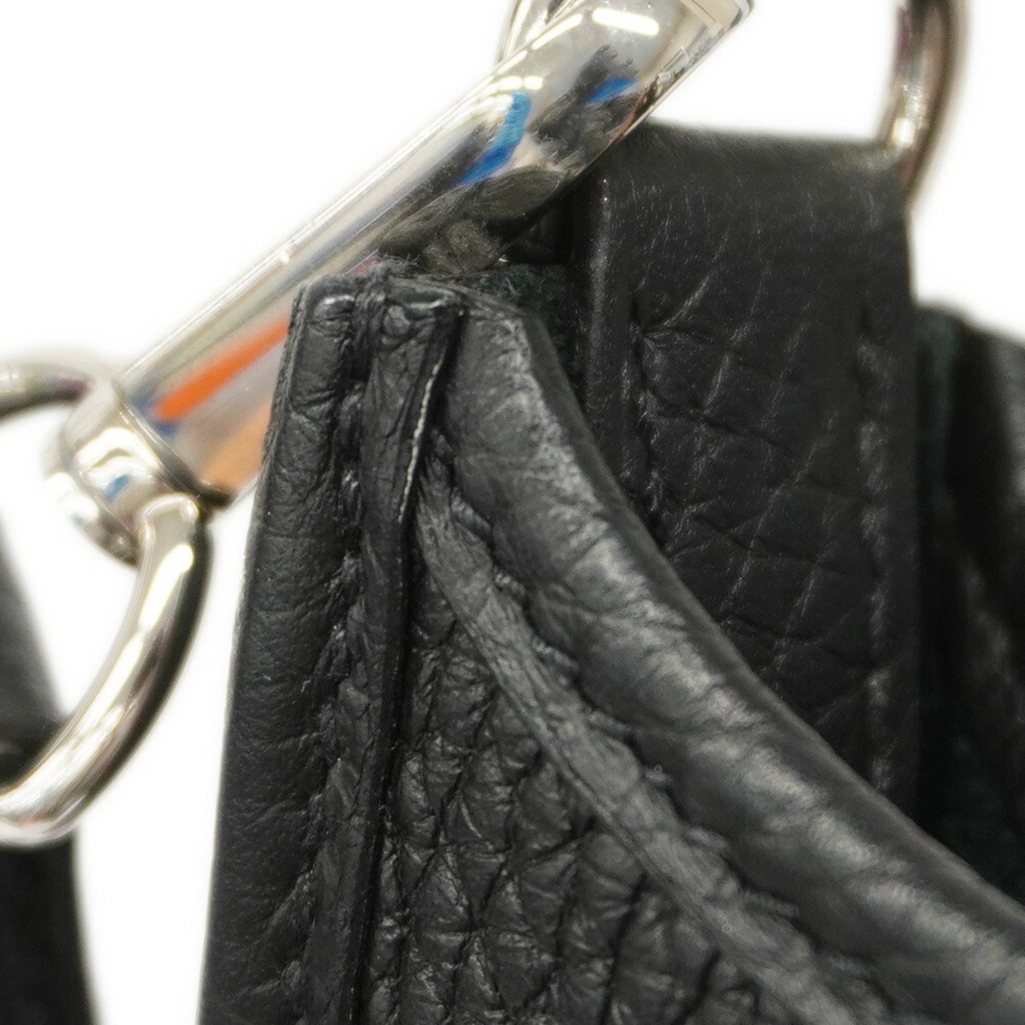 Hermes Shoulder Bag Evelyn TPM Taurillon Clemence Black Z Stamp Ladies