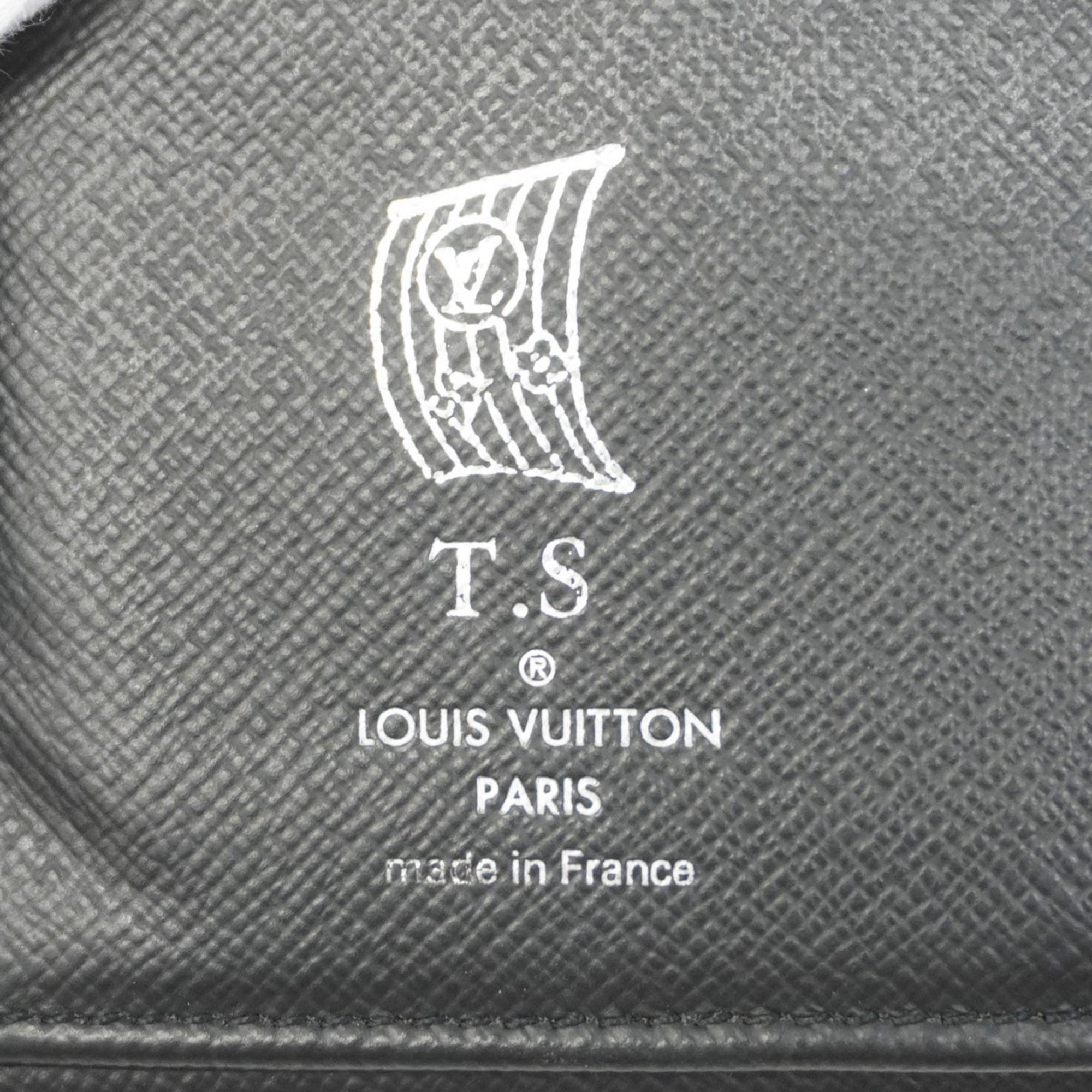 Louis Vuitton Long Wallet Monogram Macassar Portefeuille Brazza M69410 Brown Noir Men's