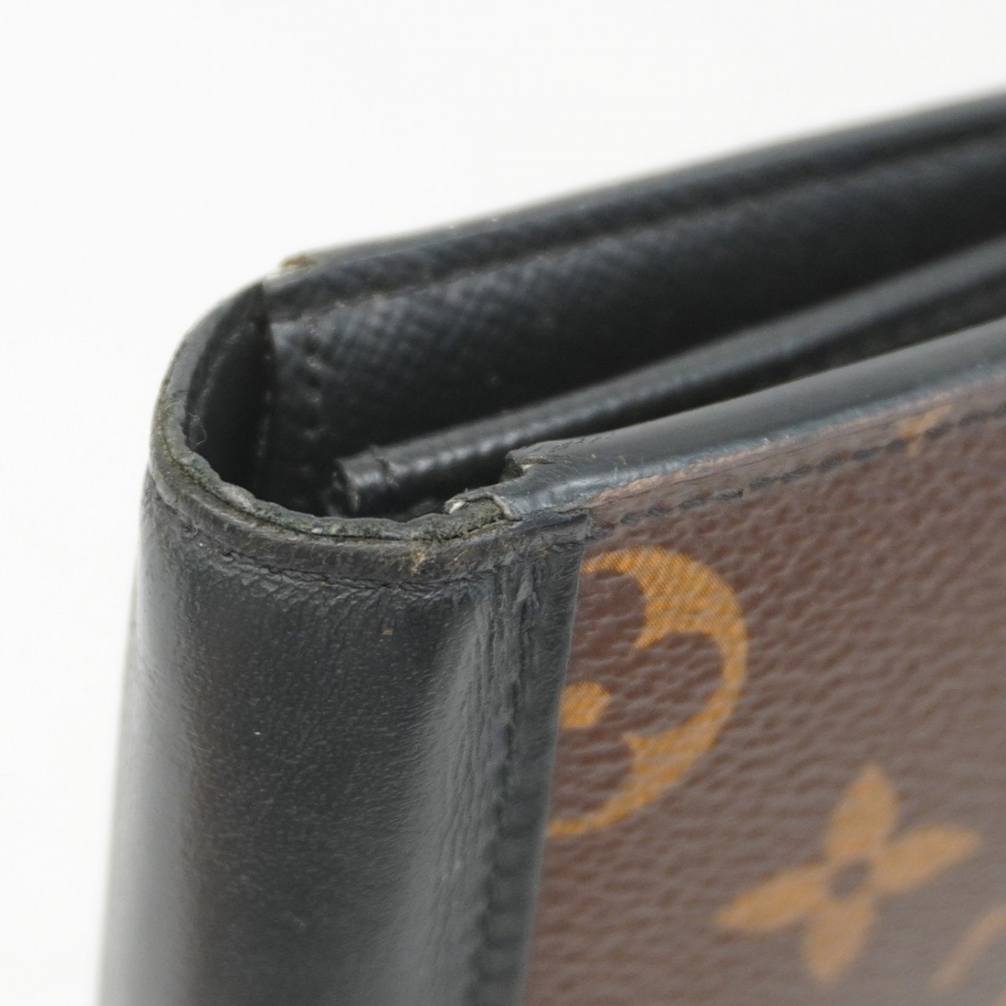 Louis Vuitton Long Wallet Monogram Macassar Portefeuille Brazza M69410 Brown Noir Men's