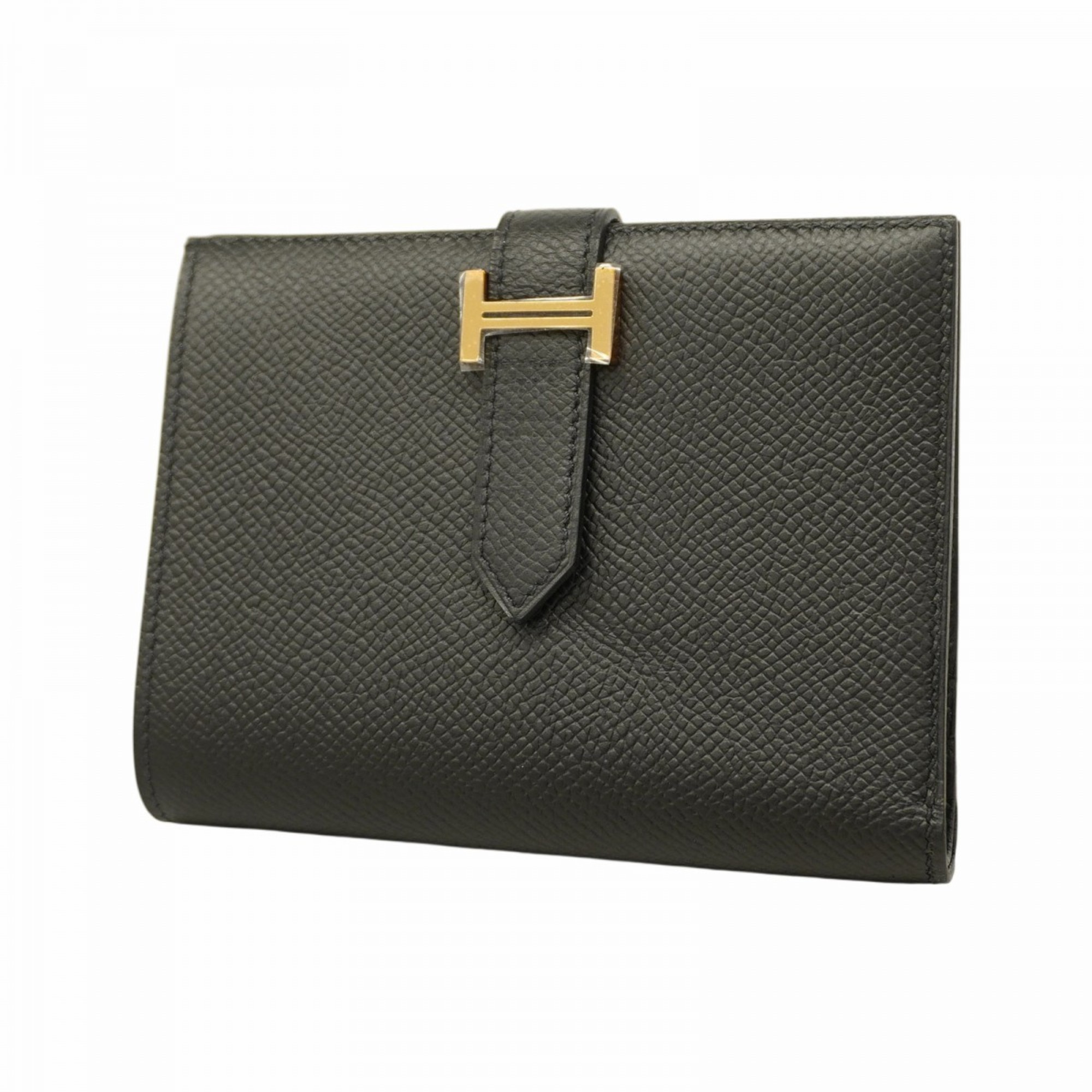 Hermes Wallet Bearn Compact Veau Epsom Black C Stamp Men's Women's