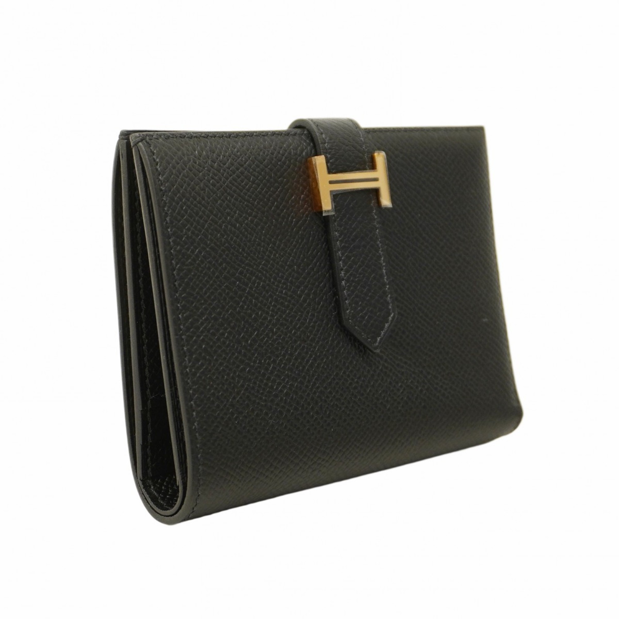 Hermes Wallet Bearn Compact Veau Epsom Black C Stamp Men's Women's