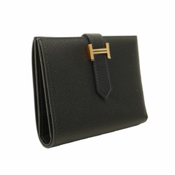 Hermes Wallet Bearn Compact Veau Epsom Black C Stamp Men's Women's