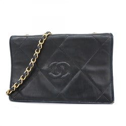 Chanel Shoulder Bag Chain Lambskin Black Women's