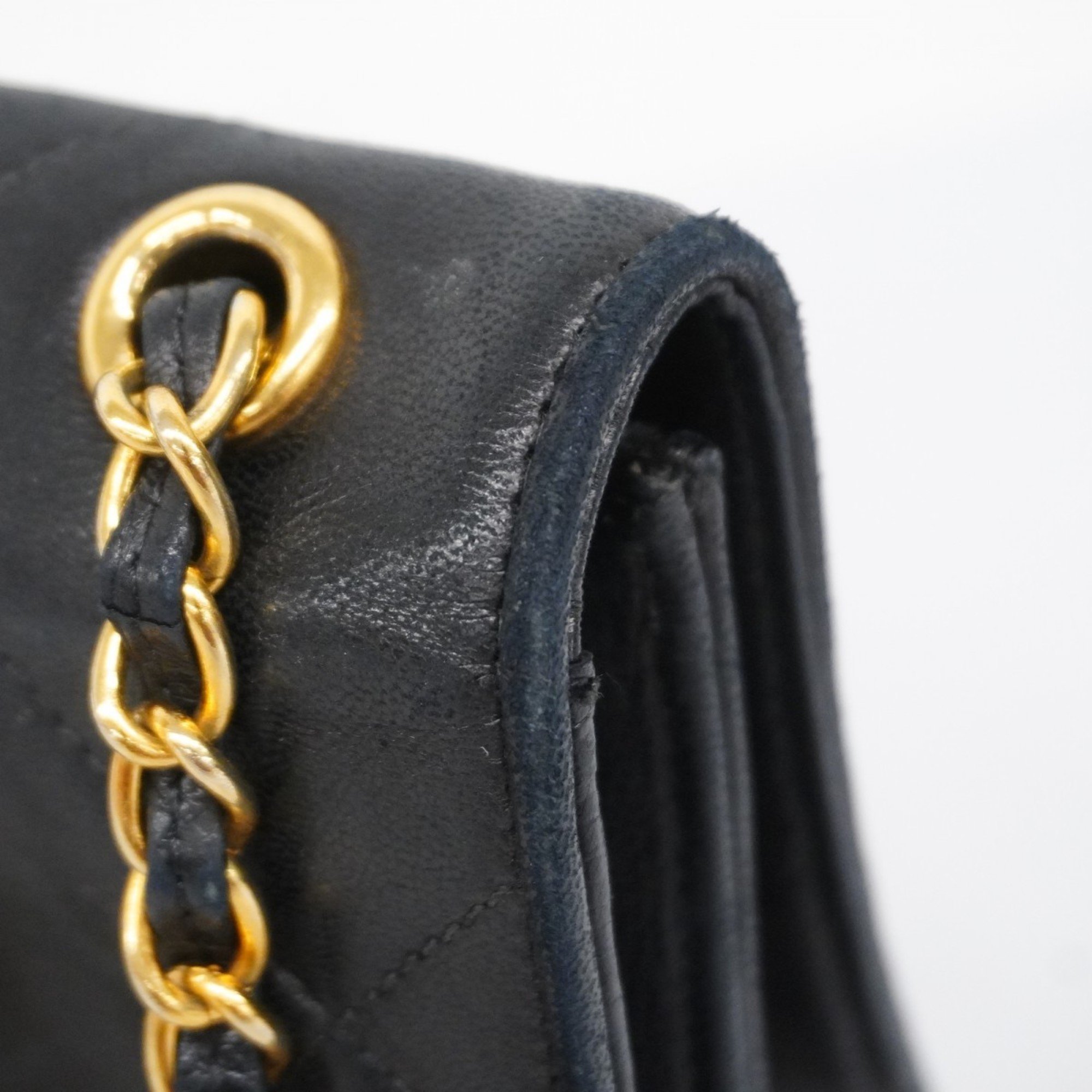 Chanel Shoulder Bag Chain Lambskin Black Women's