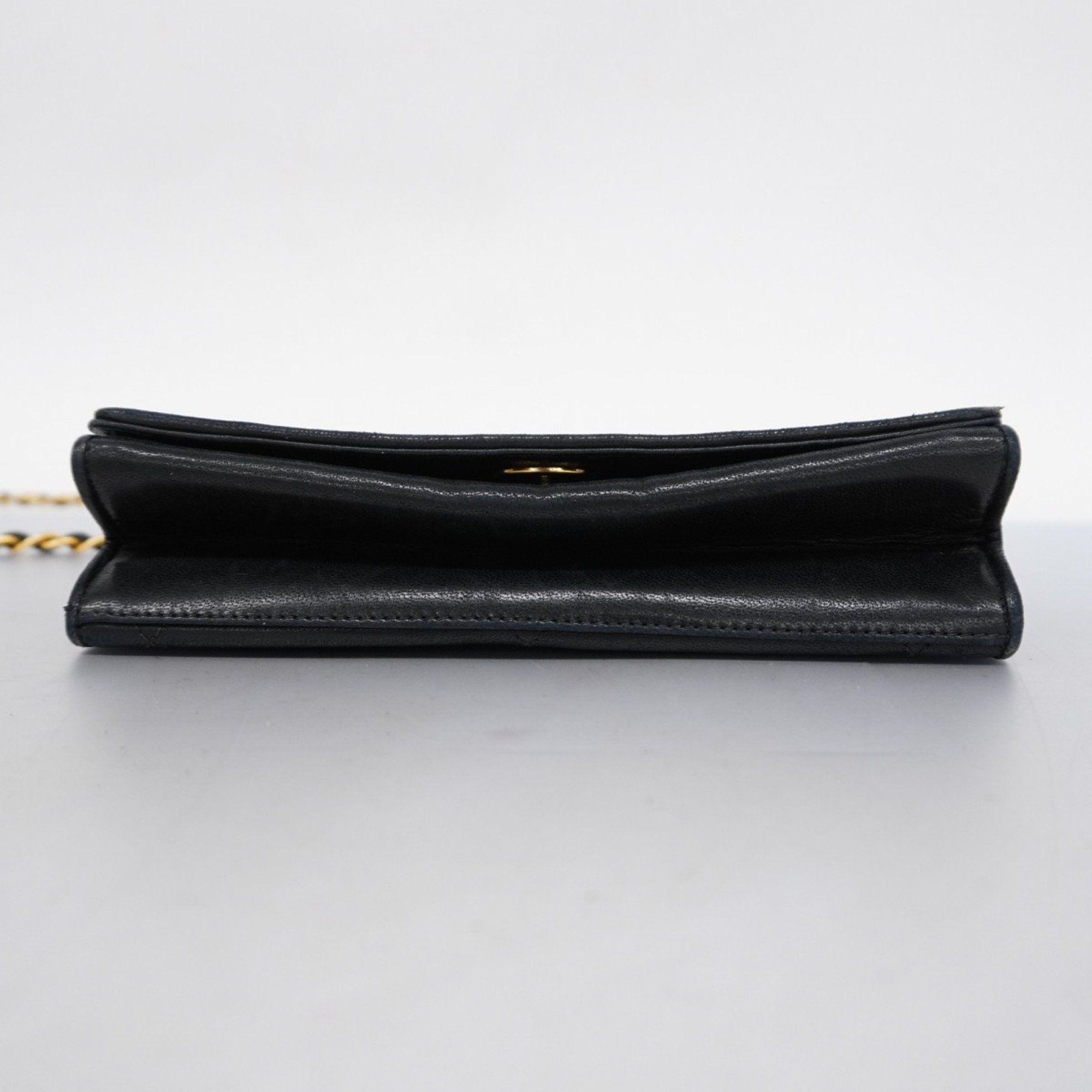 Chanel Shoulder Bag Chain Lambskin Black Women's