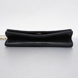 Chanel Shoulder Bag Chain Lambskin Black Women's