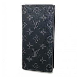 Louis Vuitton Long Wallet Monogram Eclipse Portefeuille Brazza M61697 Black Men's