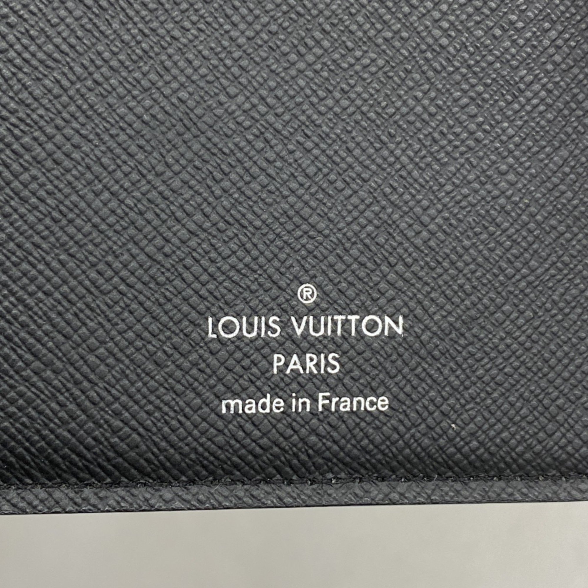 Louis Vuitton Long Wallet Monogram Eclipse Portefeuille Brazza M61697 Black Men's