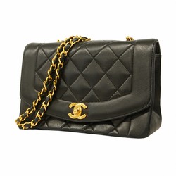 Chanel Shoulder Bag Diana Chain Lambskin Black Women's